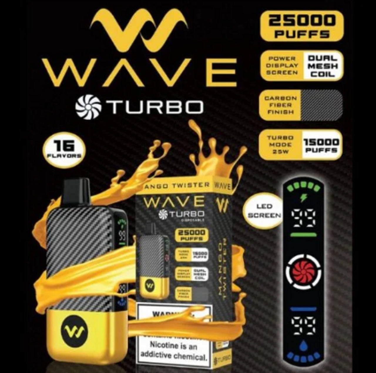 Wave Turbo 25000 Puffs Rechargeable Disposable