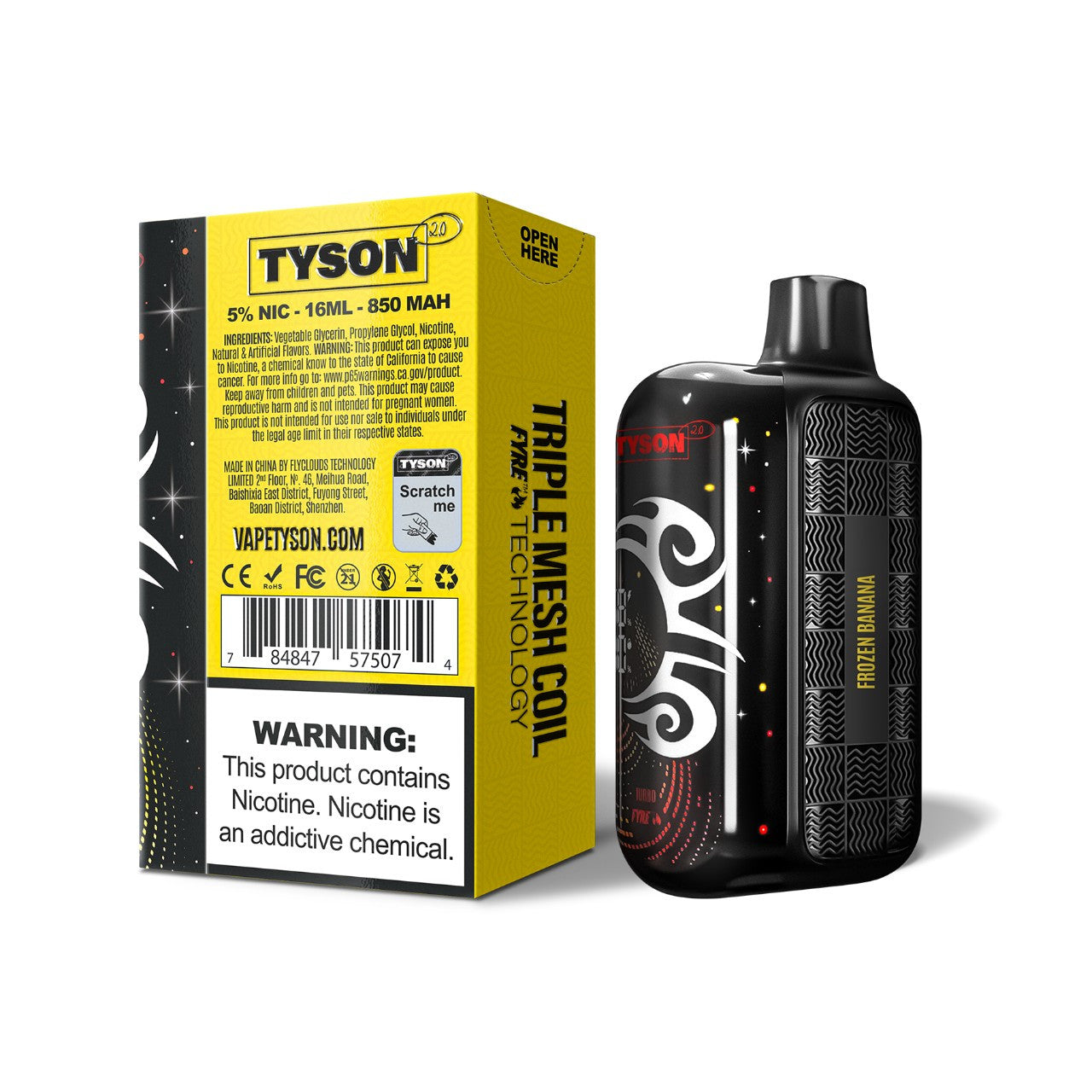 Tyson 2.0 Legend 30K Puffs 16ML Disposable Device With Triple Mesh Coil & Curved Screen With Adjustable Hit - Smok City