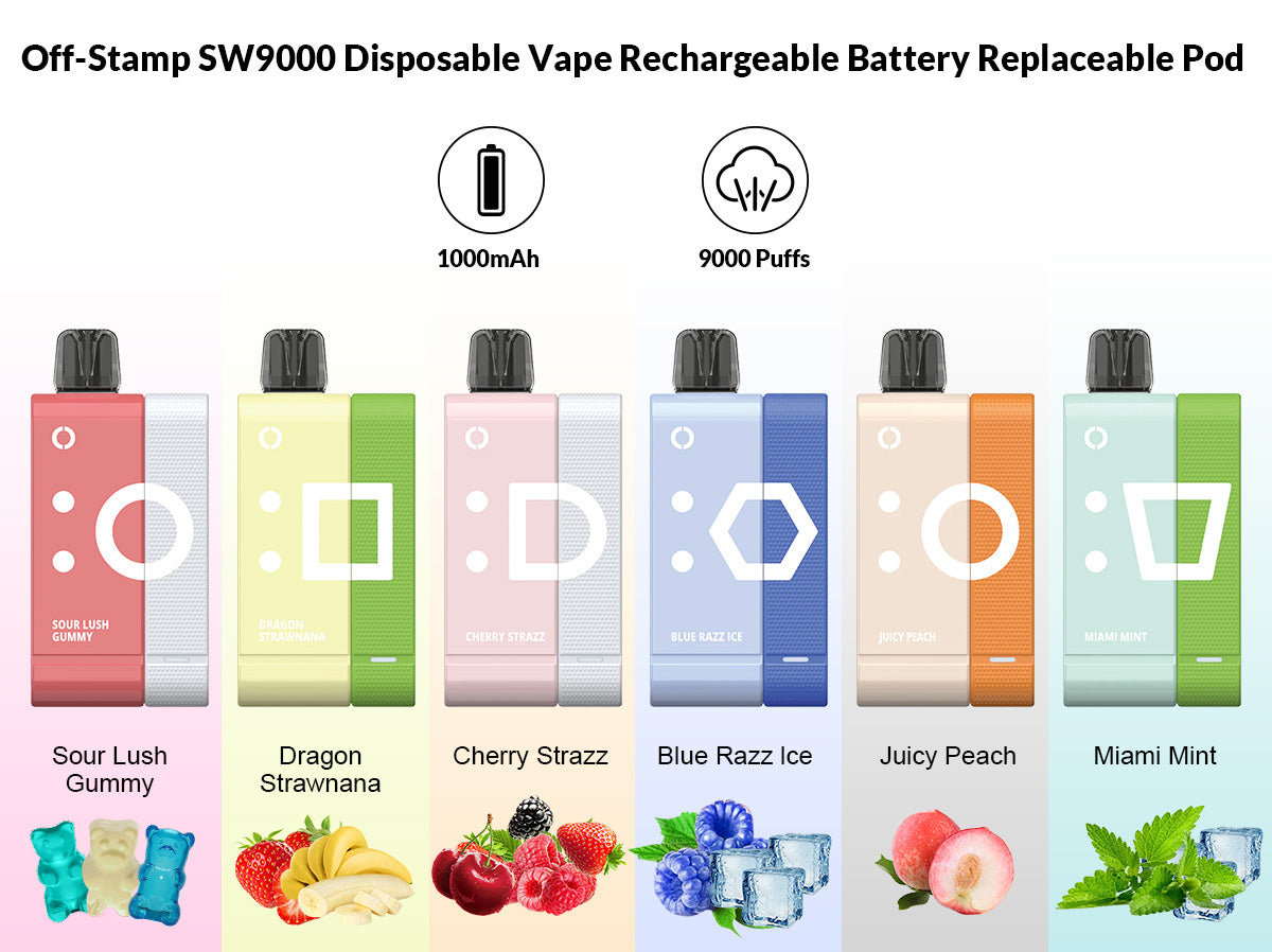Off-Stamp SW9000 Disposable Kit Rechargeable Battery Replaceable – 9000 Puffs - Smok City